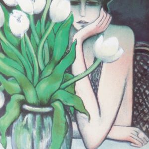 カシニョール「チューリップの花瓶」の買取作品画像　リトグラフ